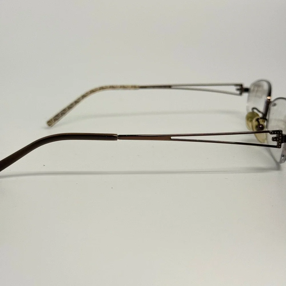 Fendi F615R Bronze Metal Semi Rimless Oval Eyeglasses Frames Italy 54-17-135